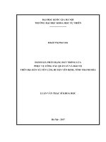 Đánh giá phân hạng đất trồng lúa phục vụ công tác quản lý và bảo vệ trên địa bàn xã yên lâm, huyện yên định, tỉnh thanh hóa 