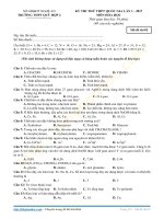 De thi thu mon Hoa truong THPT Quy Hop 2 Nghe An lan 1 nam 2017