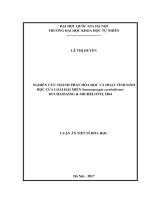 Nghiên cứu thành phần hóa học và hoạt tính sinh học của loài hải miên smenospongia cerebriformis duchassaing  michelotti, 1864 