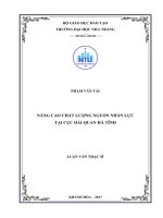 Nâng cao chất lượng nguồn nhân lực tại cục hải quan hà tĩnh 