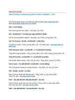 TÍNH các CHỈ số lien quan den chung khoang