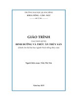 Giáo trình dinh dưỡng và thức ăn thuỷ sản 