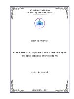 Nâng cao chất lượng dịch vụ khám chữa bệnh tại bệnh viện ung bướu nghệ an 