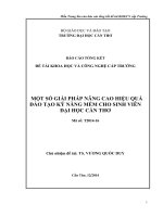MỘT SỐ GIẢI PHÁP NÂNG CAO HIỆU QUẢ ĐÀO TẠO KỸ NĂNG MỀM CHO SINH VIÊN ĐẠI HỌC CẦN THƠ