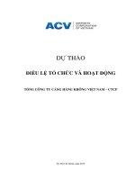 Dự thảo Điều lệ tổ chức và hoạt động của Tổng công ty Cảng hàng không Việt Nam – CTCP