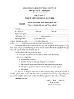 Tài liệu họp ĐHĐCĐ Bất thường năm 2017 | Công ty Cổ phần đầu tư và phát triển hạ tầng ALV thư ứng cử tv hđqt