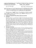 Đại hội đồng cổ đông 25. Báo cáo hoạt động của Hội đồng quản trị năm 2016