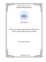 Nâng cao chất lượng đội ngũ công chức tại cục thuế tỉnh nghệ an đến năm 2020 