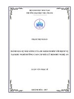 Đánh giá sự hài lòng của du khách đối với dịch vụ tại khu nghỉ dưỡng cao cấp bãi lữ resort nghệ an 