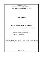Quản lý nhà nước về đất đai tại thành phố ninh bình, tỉnh ninh bình (tt) 