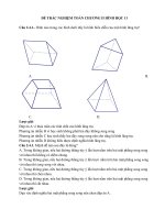 ĐỀ TRẮC NGHIỆM TOÁN CHƯƠNG 2 HÌNH HỌC 11 (ĐỀ SỐ 8)