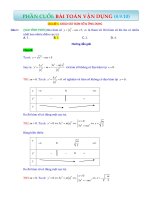 Bài toán vận dụng cao  Chủ đề 1. KHẢO SÁT HÀM SỐ _ ỨNG DỤNG