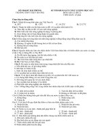 ĐỀ KHẢO SÁT ĐỊA LÍ 12 KÌ 1  CÓ ĐÁP ÁN