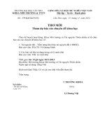 V v Tham dự báo cáo chuyên đề khoa học lúc 14 giờ ngày 18 11 2013