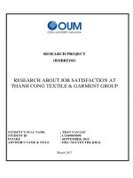 Research about job satisfaction at thanh cong textile  garment group 