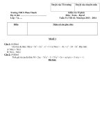 Đề kiểm tra 15 phút đại số 7 tuần 31 