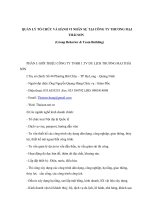 QUẢN lý tổ CHỨC và HÀNH VI NHÂN sự tại CÔNG TY THƯƠNG mại THÁI sơn