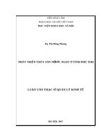 Luân văn phát triển thủy sản nước ngọt ở tỉnh phú thọ 