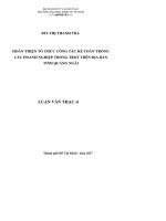 Hoàn thiện tổ chức công tác kế toán trong các doanh nghiệp trồng trọt trên địa bàn tỉnh quảng ngãi 