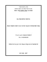 Phát triển thủy sản nước ngọt ở tỉnh phú thọ (tt) 