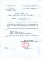 TB thay doi nguoi dai dien theo PL cua Cty