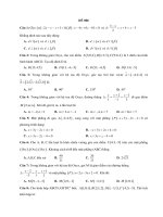 640 câu TRẮC NGHIỆM hình không gian Oxyz (Toán 12)  Có đáp án