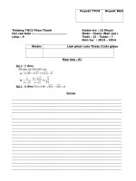 Đề kiểm tra 15 phút môn đại số 9 