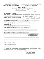 Phiếu đăng ký tuyển sinh ĐHCQ 2017