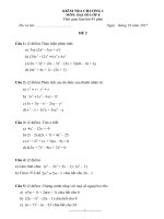 Đề và đáp án kiểm tra chương 1 đại số lớp 8 (Đề số 3)