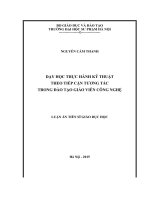 Dạy học thực hành kĩ thuật theo tiếp cận tương tác trong đào tạo giáo viên công nghệ