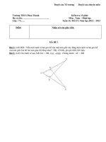 Đề kiểm tra 15 phút môn hình học 7 tuần 14 