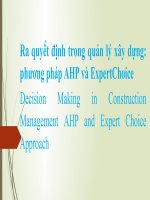 Ra quyết định trong quản lý xây dựng: phương pháp AHP và Expert Choice