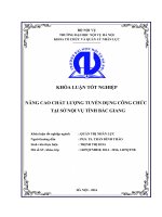 Nâng cao chất lượng tuyển dụng công chức tại sở nội vụ tỉnh bắc giang