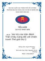 tiểu luận Vai trò của trận đánh Trân Châu Cảng đối với Chiến tranh Thế giới thứ 2