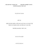 THIẾT kế hệ THỐNG tưới sản XUẤT RAU AN TOÀN tập TRUNG xã MINH CHÂU, HUYỆN BA vì, hà nội 