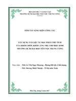 Tóm tắt sáng kiến công tác: Xây dựng tài liệu tự học phần thể tích của khối chóp, khối lăng trụ cho học sinh trường dự bị đại học dân tộc trung ương