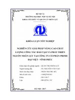 NGHIÊN CỨU GIẢI PHÁP NÂNG CAO CHẤT LƯỢNG CÔNG TÁC ĐÀO TẠO VÀ PHÁT TRIỂN NGUỒN NHÂN LỰC TẠI CÔNG TY CỔ PHẦN PRIME  ĐẠI VIỆT  VĨNH PHÚC