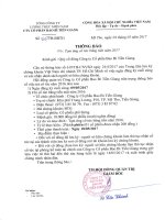 Thông báo V v: tạm ứng cổ tức bằng tiền năm 2017