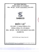 điều lệ tổ chức và hoạt động của SABECO