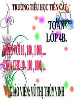 Nhân với 10,100,1000,… Chia cho 10,100,1000