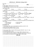 Đề kiểm tra hình học 8 chương I