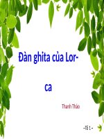 Tuần 14. Đàn ghi ta của Lorca