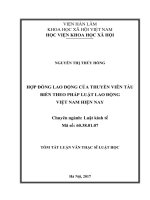 luận văn hợp đồng lao động của thuyền viên tàu biển theo pháp luật lao động việt nam hiện nay (tt) 
