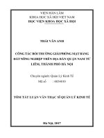 Công tác bồi thường giải phóng mặt bằng đất nông nghiệp trên địa bàn quận nam từ liêm, thành phố hà nội (tt)