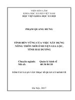 Tính bền vững của việc xây dựng nông thôn mới ở huyện gia lộc, tỉnh hải dương (tt)