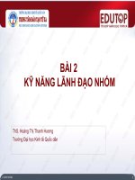 Bài 2: Kỹ năng lãnh đạo nhóm