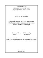 Chính sách song ngữ của singapore và bài học kinh nghiệm cho việt nam trong thời kỳ hội nhập tt