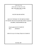 Quản lý vốn đầu tư xây dựng cơ bản từ nguồn ngân sách nhà nước tại quận hà đông, thành phố hà nội (tt)