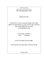 Ưu đãi đầu tư cho các doanh nghiệp công nghệ thông tin theo pháp luật Việt Nam từ thực tiễn khu công nghệ thông tin tập trung tại thành phố Hà Nội