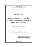 Chính sách song ngữ của Singapore và bài học kinh nghiệm cho Việt Nam trong thời kỳ hội nhập